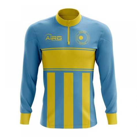 Palau Concept Football Half Zip Midlayer Top (Sky Blue-Yellow)