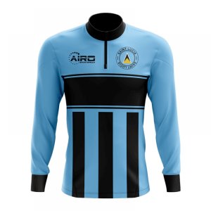 Saint Lucia Concept Football Half Zip Midlayer Top (Sky Blue-Black)