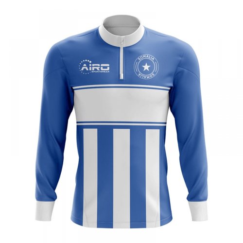 Somalia Concept Football Half Zip Midlayer Top (Blue-White)