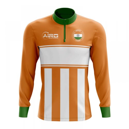 India Concept Football Half Zip Midlayer Top (Orange-White)