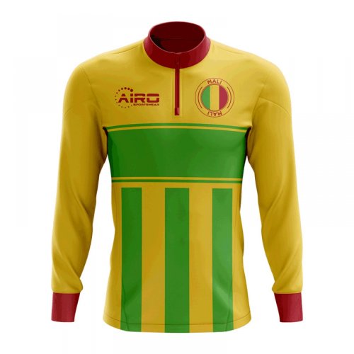 Mali Concept Football Half Zip Midlayer Top (Yellow-Green)