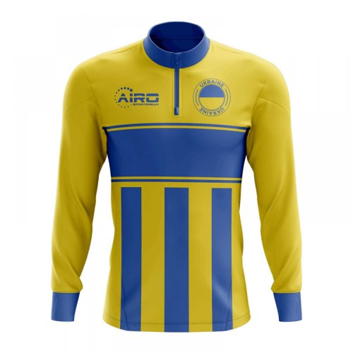 Ukraine Concept Football Half Zip Midlayer Top (Yellow-Blue)