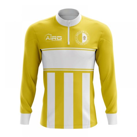 Vatican City Concept Football Half Zip Midlayer Top (Yellow-White)