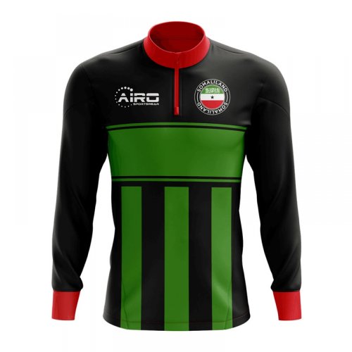 Somaliland Concept Football Half Zip Midlayer Top (Black-Green)