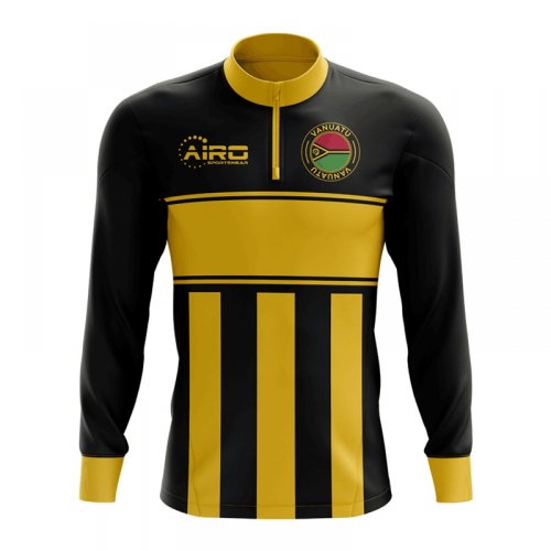 Vanuatu Concept Football Half Zip Midlayer Top (Black-Yellow)