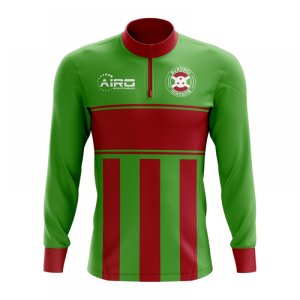 Burundi Concept Football Half Zip Midlayer Top (Green-Red)