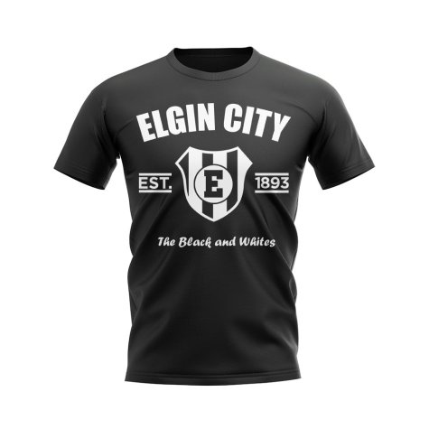 Elgin City Established Football T-Shirt (Black)