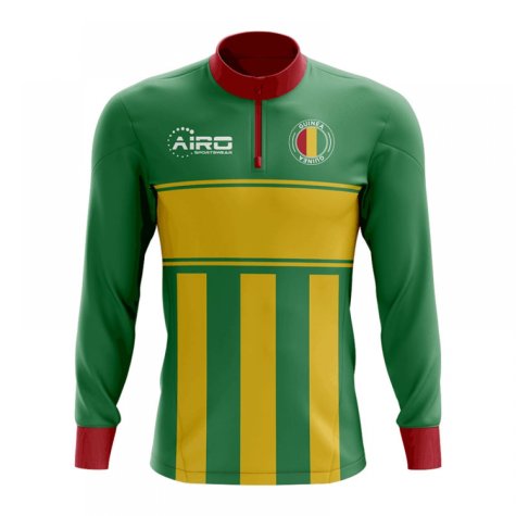 Guinea Concept Football Half Zip Midlayer Top (Green-Yellow)