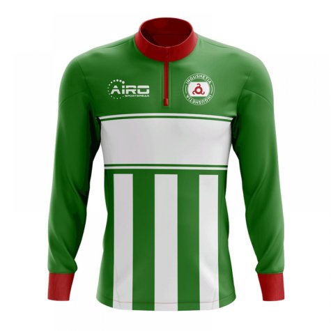 Ingushetia Concept Football Half Zip Midlayer Top (Green-White)