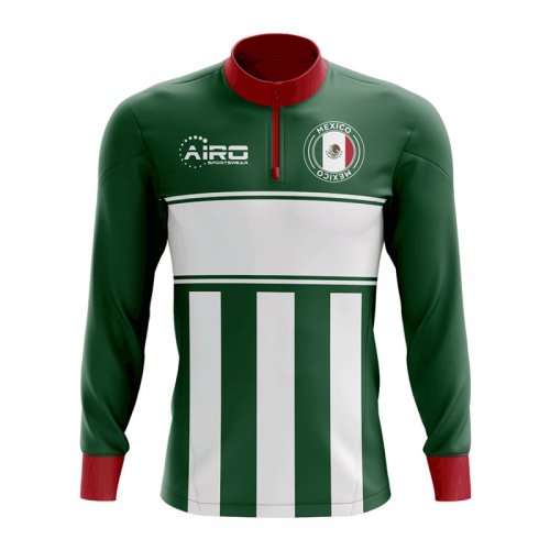 Mexico Concept Football Half Zip Midlayer Top (Green-White)