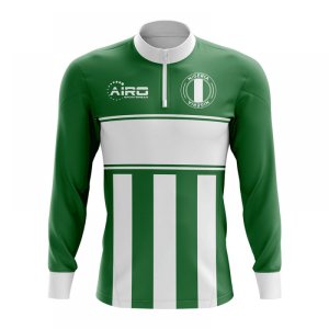 Nigeria Concept Football Half Zip Midlayer Top (Green-White)