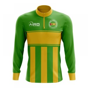 Sao Tome and Principe Concept Football Half Zip Midlayer Top (Green-Yellow)