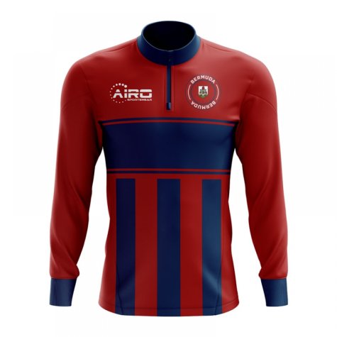 Bermuda Concept Football Half Zip Midlayer Top (Red-Blue)