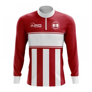 French Polynesia Concept Football Half Zip Midlayer Top (Red-White)