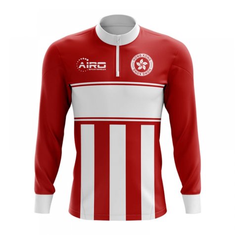 Hong Kong Concept Football Half Zip Midlayer Top (Red-White)