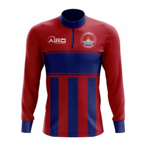 Kiribati Concept Football Half Zip Midlayer Top (Red-Blue)