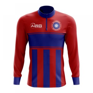 Myanmar Concept Football Half Zip Midlayer Top (Red-Blue)