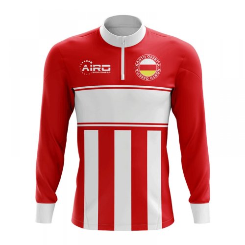 North Ossetia Concept Football Half Zip Midlayer Top (Red-White)