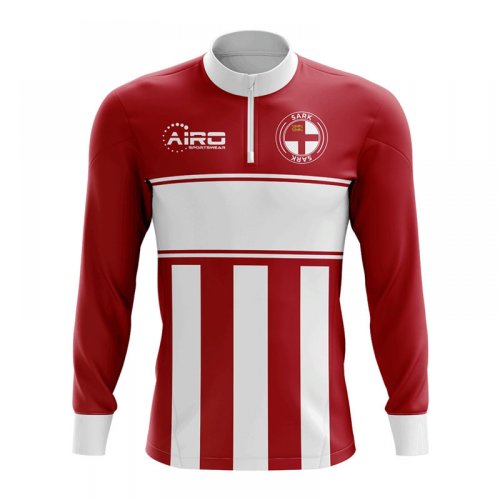 Sark Concept Football Half Zip Midlayer Top (Red-White)