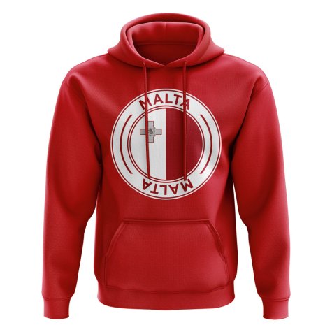 Malta Football Badge Hoodie (Red)