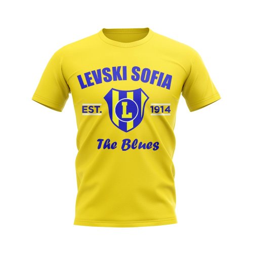 Levski Sofia Established Football T-Shirt (Yellow)