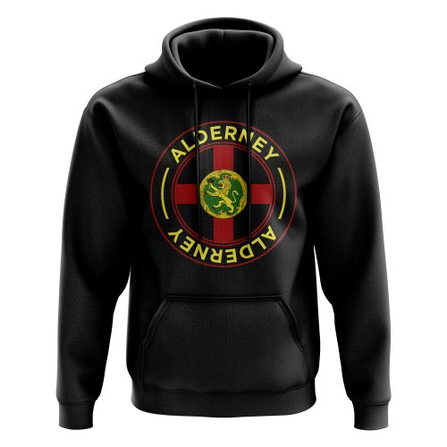 Alderney Football Badge Hoodie (Black)