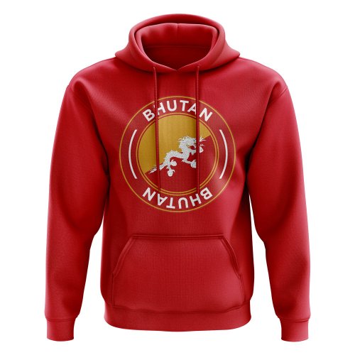 Bhutan Football Badge Hoodie (Red)