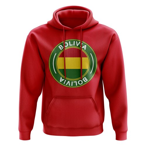 Bolivia Football Badge Hoodie (Red)