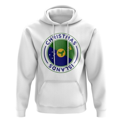 Christmas Islands Football Badge Hoodie (White)