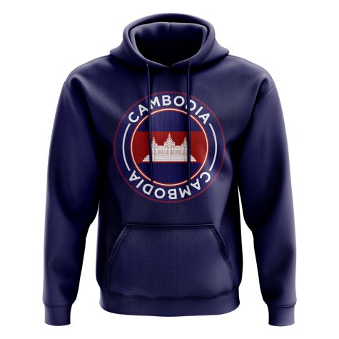 Cambodia Football Badge Hoodie (Navy)