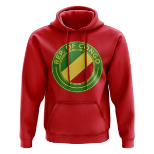 Congo Republic Football Badge Hoodie (Red)