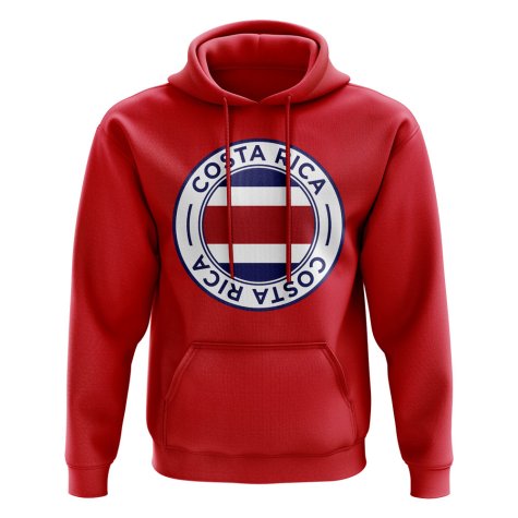 Costa Rica Football Badge Hoodie (Red)