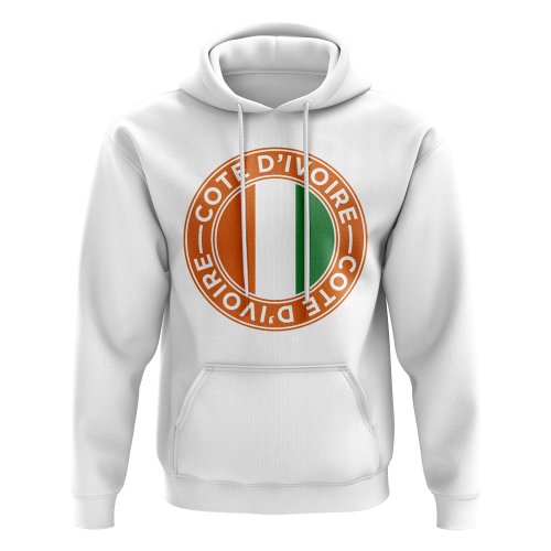 Cte dIvoire Football Badge Hoodie (White)