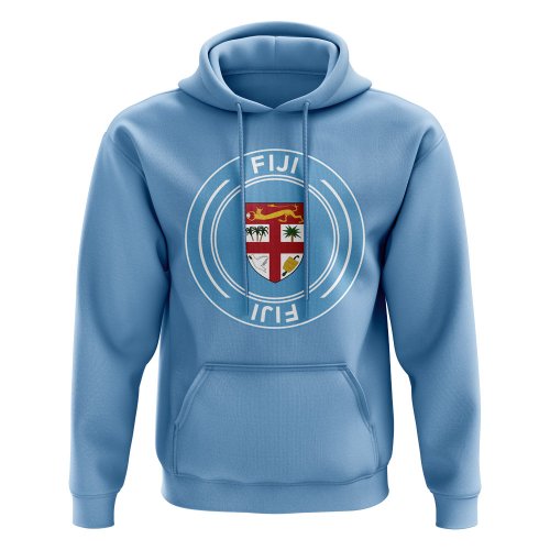 Fiji Football Badge Hoodie (Sky)