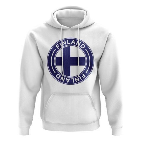 Finland Football Badge Hoodie (White)