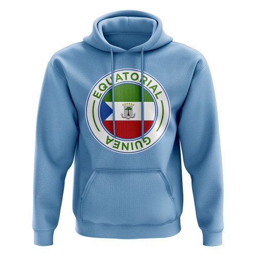 Equatorial Guinea Football Badge Hoodie (Sky)