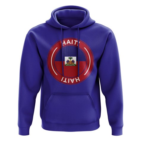 Haiti Football Badge Hoodie (Royal)