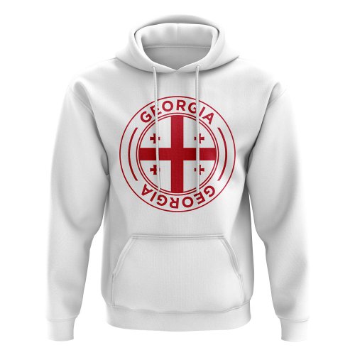 Georgia Football Badge Hoodie (White)