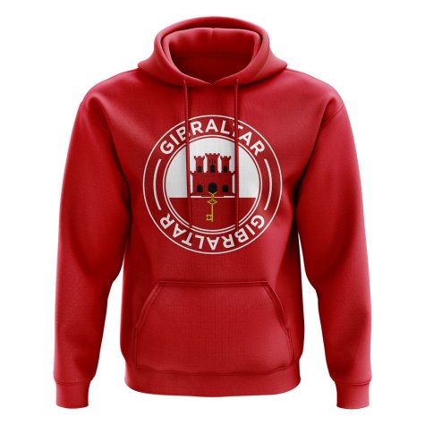 Gibraltar Football Badge Hoodie (Red)