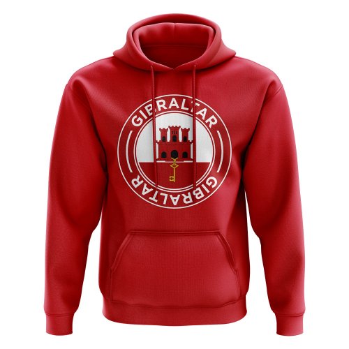 Gibraltar Football Badge Hoodie (Red)