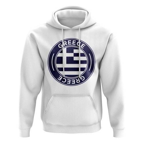 Greece Football Badge Hoodie (White)