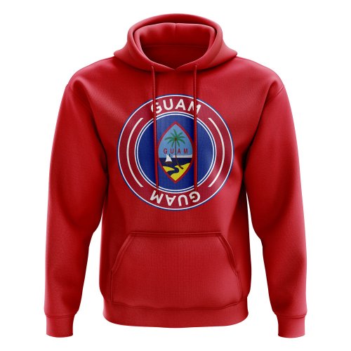 Guam Football Badge Hoodie (Red)