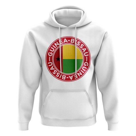 Guinea Bissau Football Badge Hoodie (White)