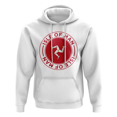 Isle of Man Football Badge Hoodie (White)