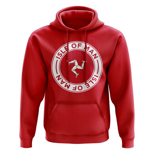 Isle of Man Football Badge Hoodie (Red)