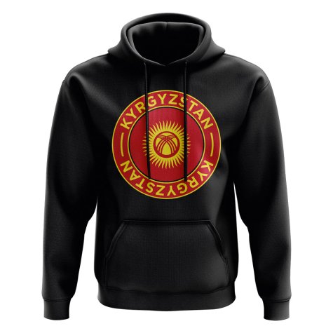 Kyrgyzstan Football Badge Hoodie (Black)