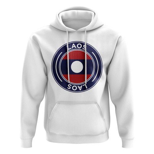 Laos Football Badge Hoodie (White)