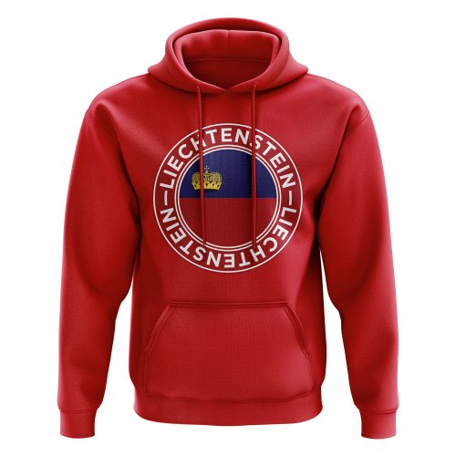 Liechtenstein Football Badge Hoodie (Red)