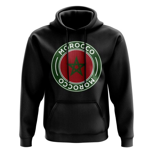 Morocco Football Badge Hoodie (Black)