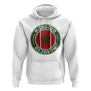 Morocco Football Badge Hoodie (White)